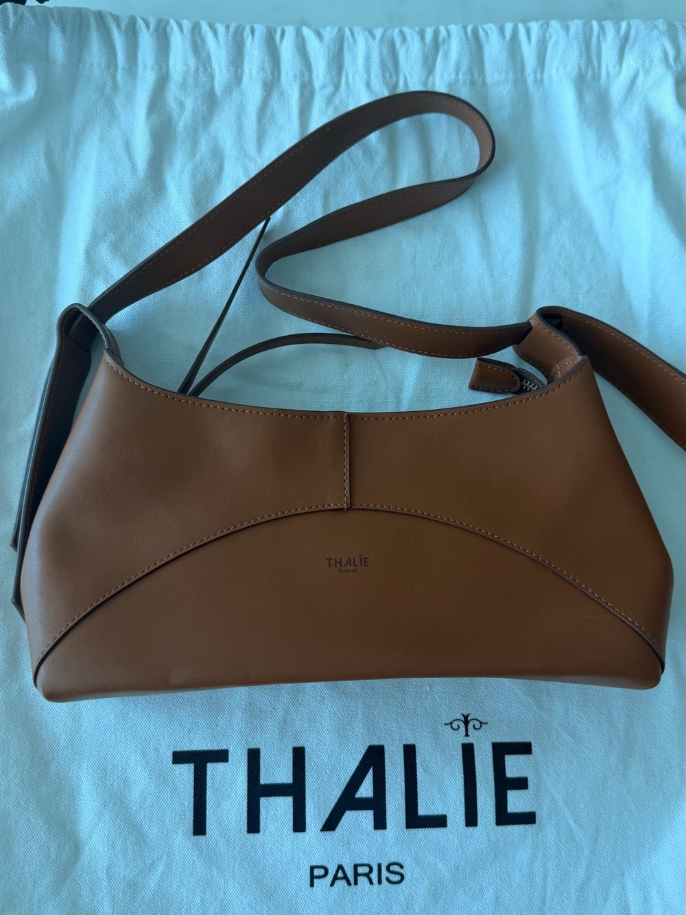 THALIE Paris Ambre Vegan Cactus Leather Shoulder Bag Tan